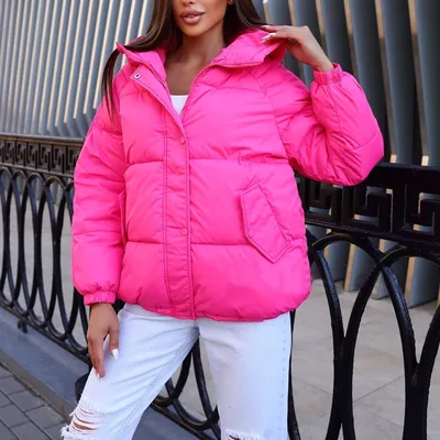 Женская куртка зефирка утепленная на синтепоне с капюшоном розовый / белый  / зеленый / сиреневый / черный 42-46 | AliExpress