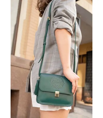 Круглая сумка-рюкзак из натуральной зеленой кожи BlankNote Maxi (12737)  купить в Киеве, цена | MODNOTAK