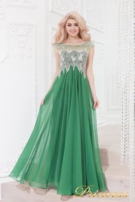 Зеленое атласное платье с V-образным вырезом и принтом 'гусиная лапка' арт.  120820 | интернет-магазин VitoRicci