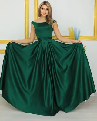 Зелёное атласное платье , открытые …» — создано в Шедевруме