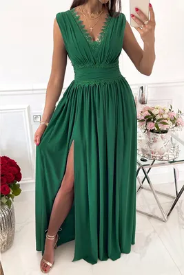 Длинное зеленое платье. Купить вечернее платье в Киеве | Интернет магазин  Пафос