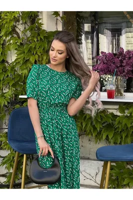 Купить Зеленое утонченное летнее платье