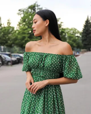 Платье легкое летнее с принтом зеленое GF4370-01-01 ✓ по цене 530 грн. *  Одевалка