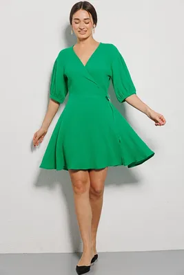 Зелёное короткое платье J-203/1-11 цена-4388 р. в интернет магазине  beauti-full.ru