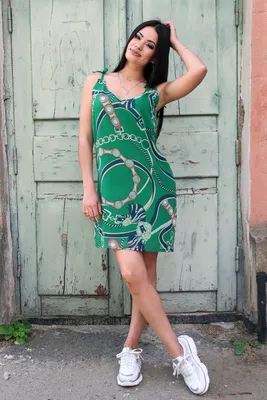 Красивое летнее платье с принтом зелёное (ID#1194232983), цена: 100 ₴,  купить на Prom.ua