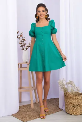 Платье Абелия GR ➤ зеленое платье на лето от Маматато Цвет Зеленый Размер XL