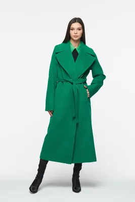 Женское пальто халат зеленое Флирт Flirt 637 купить в Москве