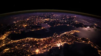Вид земли из космоса ночью - 50 фото
