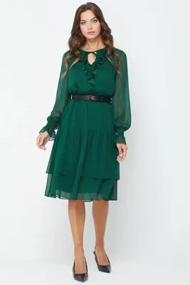 Платье с оборкой-жабо, производитель Одесса, женская одежда оптом в  интернет-магазине citymoda.com.ua