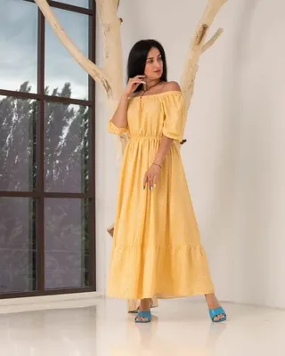 Нарядное желтое женское платье с поясом по талии средней длины миди 44 по  52: продажа, цена в Хмельницком. Женские платья от \"Интернет-магазин  стильной одежды \"Бирюза\"\" - 1672908806