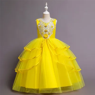 Моно длинное желтое платье с щелью | Balardi