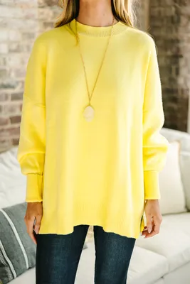 Perfectly You Yellow Mock Neck Sweater – Shop the Mint