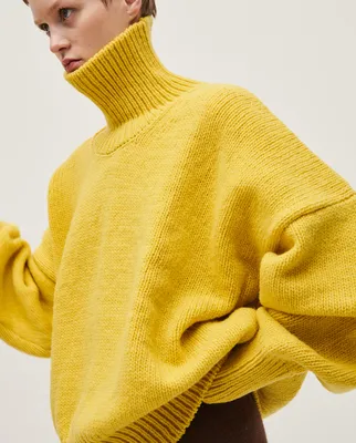 Jil Sander Cashmere High Neck Sweater in Pale Yellow | Santa Fe Dry Goods .  Workshop . Wild Life