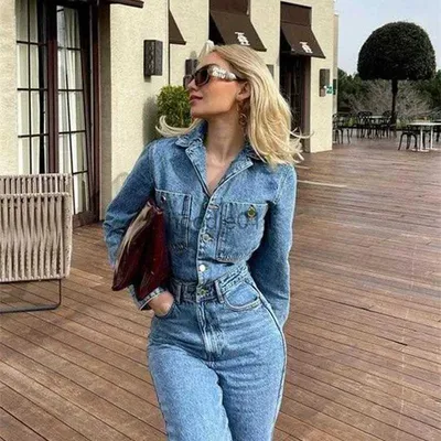 Женские джинсовые комбинезоны | Новая коллекция онлайн | ZARA Казахстан