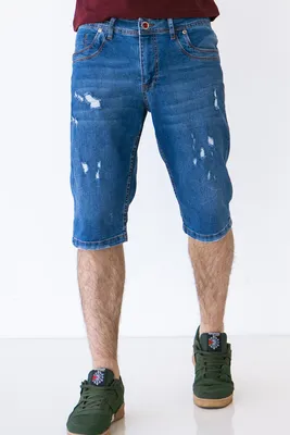Голубые джинсовые шорты ниже колен с потертостями 4009079 купить по цене  459 грн. в интернет-магазине Garne | Все размеры и цвета. 🚚Доставка по  Украине.