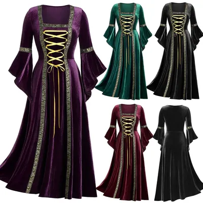 Women's Renaissance Costumes Dresses Gowns Medieval Velvet ALL Sizes Colors  NEW | eBay