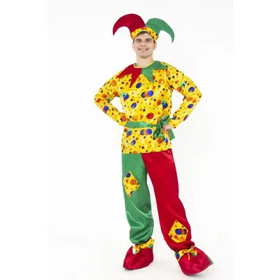 Костюм карнавальный мужской Петрушка Батик Карнавальные костюмы. Клоуны  разноцветный 54 RU - купить в Москве, цены на Мегамаркет