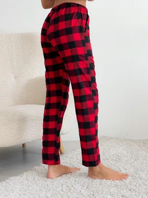 ᐉ Пижамные женские брюки COSY фланелевые в клеточку S Красно-черный (F22PS)