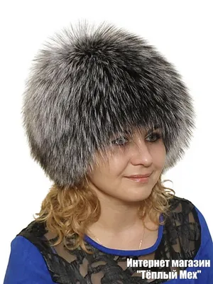 Женская шапка из чернобурки \"Сноп\" цвет - натуральный