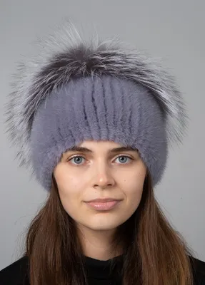 Женская шапка из вязаной норки \"Лобик комбинированный\" (ID#1272103701),  цена: 2350 ₴, купить на Prom.ua
