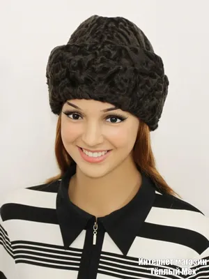 Женская шапка из каракуля \"Москвичка 2\", цвет тёмно коричневый