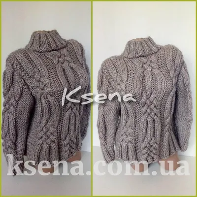Вязаный свитер спицами - вязаные свитера и пуловеры крючком - Женские  пуловера - Ksena