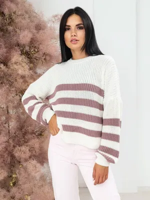 Вязаные свитера женские в полоску спицами оверсайз 100% хлопок ,42/46,  много цветов (ID#1474575095), цена: 845 ₴, купить на Prom.ua