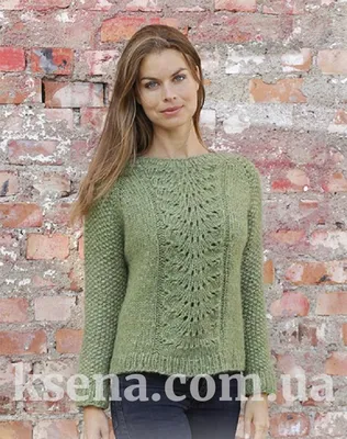 Джемпер спицами \"Клевер\" - вязаные свитера и пуловеры крючком - Женские  свитера - Ksena