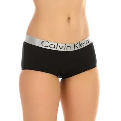 Женские трусы-шорты черные Calvin Klein Women Steel Black - купить недорого  в интернет-магазине