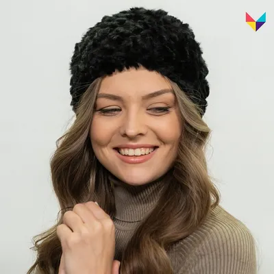 Купить Зимние шапки Женская вязаная шапка Теплая меховая шапка с помпоном Женские  шапки для девочек | Joom