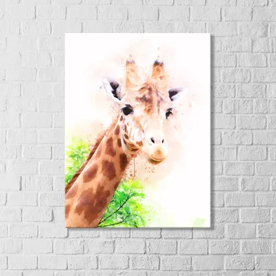 Купить Жираф постер Жирафа картина Жирафа декор Жираф на стену Холст с  жирафом Мордочка жирафа Жираф и листья, цена 360 грн — Prom.ua  (ID#1210886336)