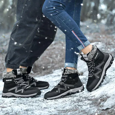 Зимняя обувь 36–48 плюс флисовая теплая нескользящая женская зимняя  спортивная обувь с высоким берцем большого размера – лучшие товары в  онлайн-магазине Джум Гик