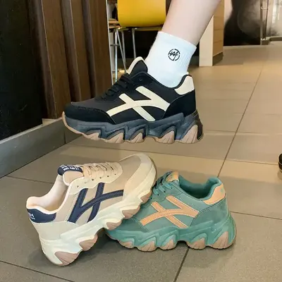 спортивная обувь женская 2021 осень-зима новая полосатая старая обувь  модная повседневная обувь для бега на платформе| Alibaba.com