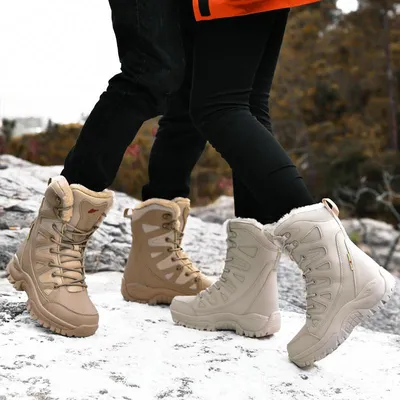 Зимняя обувь 36–46, мужская уличная водонепроницаемая снегозащитная и  бархатная нескользящая теплая зимняя обувь, женская зимняя спортивная обувь  большого размера – лучшие товары в онлайн-магазине Джум Гик