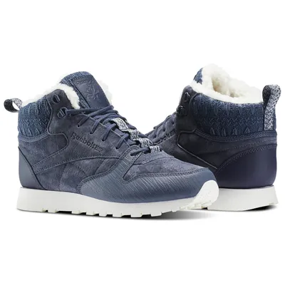 Зимние Кроссовки Reebok Classic Leather Mid с мехом черные (id 99231775),  купить в Казахстане, цена на Satu.kz