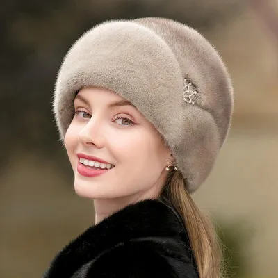 Купить Новая меховая шапка, женская элегантная меховая шапка из норки,  утепленная теплая зимняя меховая шапка | Joom
