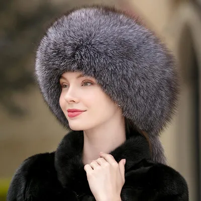 Купить Новая меховая шапка женская зимняя холодная элегантная шапка  принцессы с лисьим мехом и хвостом уличная теплая шапка с полной защитой  ушей | Joom