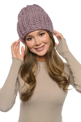 Зимняя шапка женская Staff light gray светло-серая для девушки модная с  отворотом теплая купить