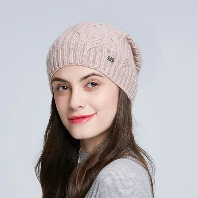 Купить SOMALER женские зимние шапки, теплые вязаные шерстяные шапки для  женщин, однотонные двухслойные шапки | Joom