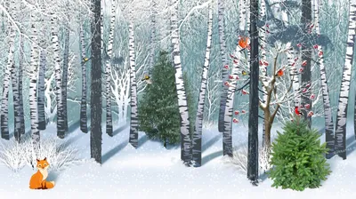 задник для сцены Зимний лес декорации Маскарад-НН