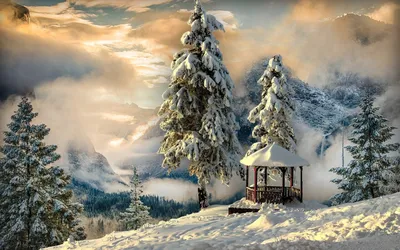 Сказочный зимний пейзаж - 56 фото