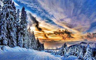 Красивые зима картинка #439831 - Картинки зимний пейзаж (41 фото) » Юмор,  позитив и много смешных картинок - скачать