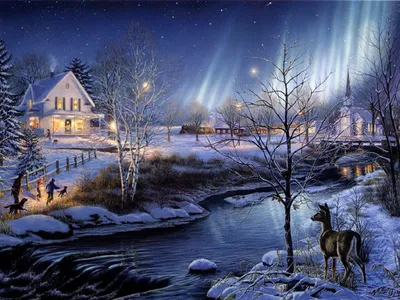 Зимный пейзаж - wallpapers - Новогодние картинки, рисунки и открытки