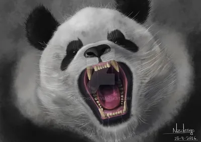 Наклейка на авто Angry panda - Злая панда машину виниловая - матовая,  глянцевая, светоотражающая, магнитная, металлизированная