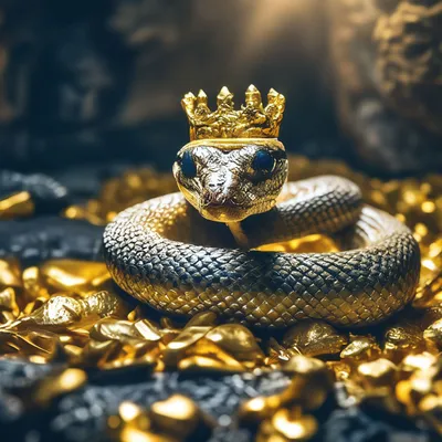 Змея с короной на голове ,сидит …» — создано в Шедевруме