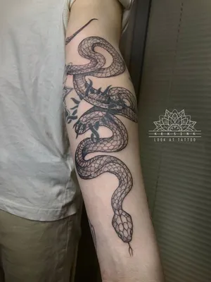 Наклейка-тату «Темная Змея», водостойкая, на ключицы | AliExpress