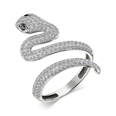Купить кольцо-змея из красного золота с фианитами 000153850 ✴️в Zlato.ua