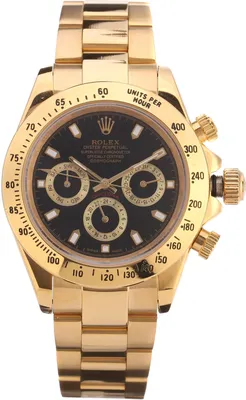 Часы наручные Rolex Daytona, золотые (черный циферблат) - описание,  продажа, цена