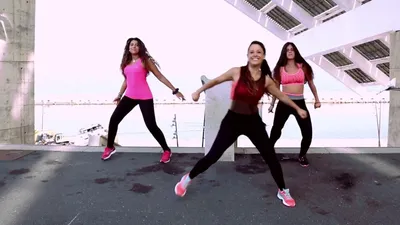 Dancer at Zumba fitness training in dance studio Stock Photo by ©Kzenon  79378836