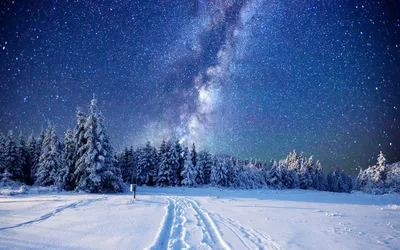 Звездное небо зимой - 51 фото